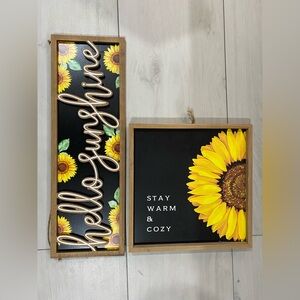 Hobby Lobby Sunflower Wall Art - Black and Yellow